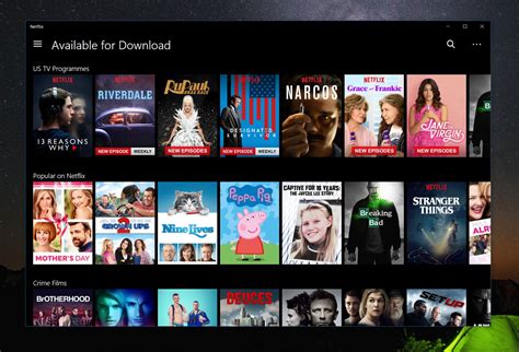 Komputer Windows 10 atau versi lebih baru dapat men-download aplikasi Netflix dari Microsoft Store. . Netflix downloads